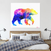 Cutkleurig beer canvas afdruk (Insitu (Slaapkamer))