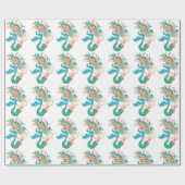 Cutkleurig floraalvormig patroon cadeaupapier (Vlak)