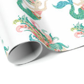 Cutkleurig floraalvormig patroon cadeaupapier (Rol Hoek)