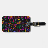 Cutkleurig floreel patroon bagagelabel (Voorkant horizontaal)