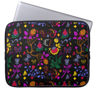 Cutkleurig floreel patroon laptop sleeve