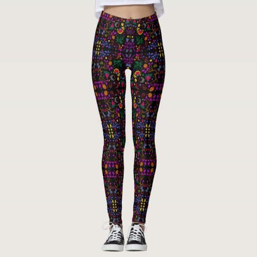 Cutkleurig floreel patroon leggings (Voorkant)
