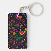 Cutkleurig floreel patroon sleutelhanger (achterkant)