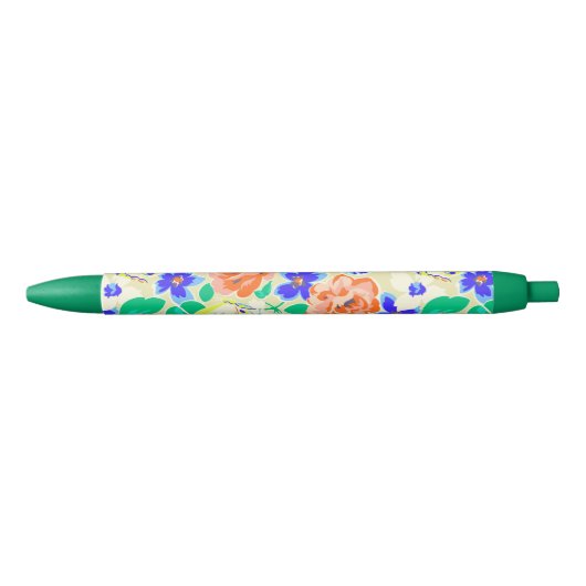 Cutkleurig floreel patroon zwarte inkt pen (Voorkant)