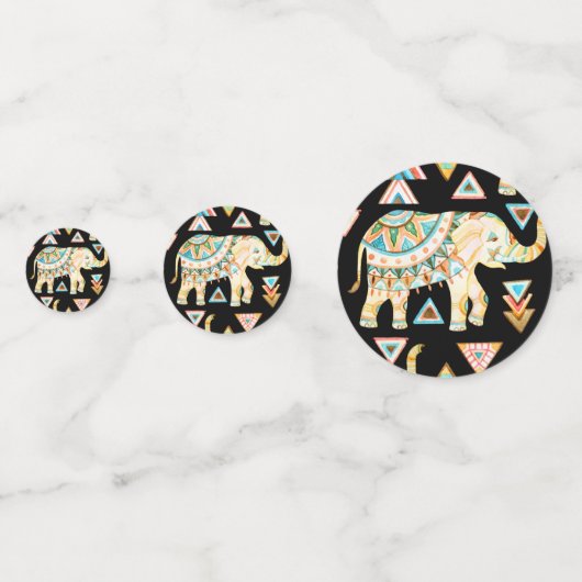 Cutkleurig indianenolifantenpatroon confetti (Voorkanten)