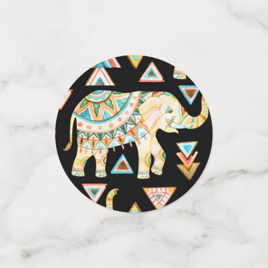 Cutkleurig indianenolifantenpatroon confetti (Kleine voorkant)