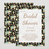 Cutkleurig indianenolifantenvrijgezellenfeest kaart (Voorkant / Achterkant)