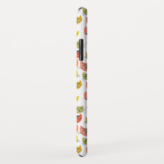 Cutkleurig kattenpatroon op wit Case-Mate iPhone case (Achterkant/rechts)