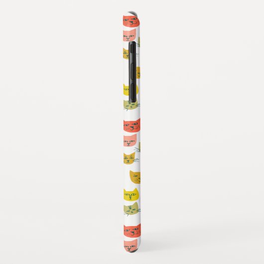 Cutkleurig kattenpatroon op wit Case-Mate iPhone case (Achterkant/links)