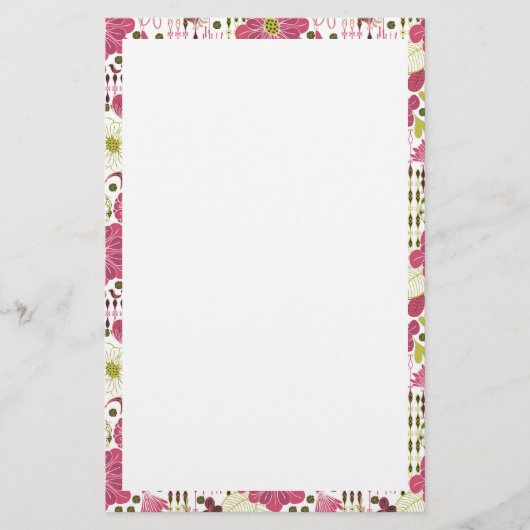 Cutkleurig klassiek floraalpatroon briefpapier (Voorkant)