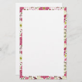 Cutkleurig klassiek floraalpatroon briefpapier (Voorkant / Achterkant)