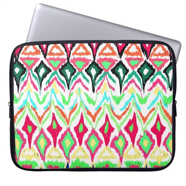 Cutkleurig patroon laptop sleeve (Voorkant)