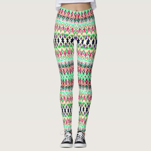 Cutkleurig patroon leggings (Voorkant)