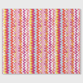 Cutkleurig roze rood abstract golfpatroon cadeaupapier (Vlak)
