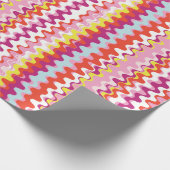Cutkleurig roze rood abstract golfpatroon cadeaupapier (Hoek)