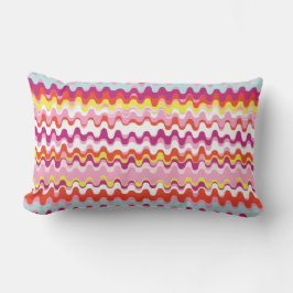 Cutkleurig roze rood abstract golfpatroon kussen