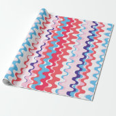 Cutkleurig roze rood abstract monogram patroon cadeaupapier (Uitgerold)