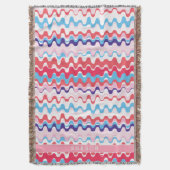 Cutkleurig roze rood abstract monogram patroon deken (Voorkant Verticaal)