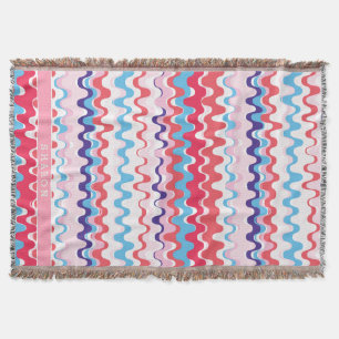Cutkleurig roze rood abstract monogram patroon deken