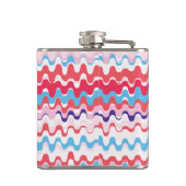 Cutkleurig roze rood abstract monogram patroon heupfles (Achterkant)