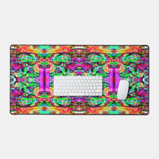 Cutkleurig symetrisch abstract neontribaal iPad f Bureaumat (Keyboard & Muis)