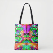 Cutkleurig symetrisch abstract neontribaal iPad f Tote Bag (Voorkant)
