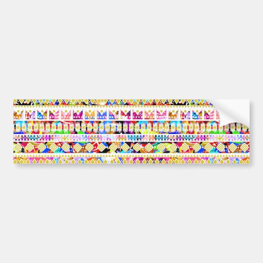 Cutkleurig tribaal aztec patroon bumpersticker (Voorkant)