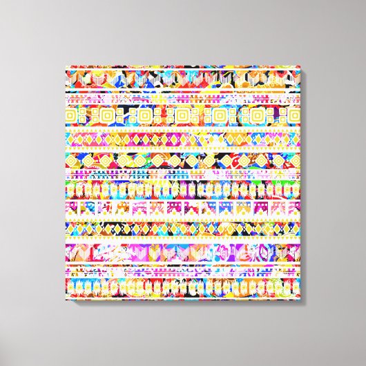 Cutkleurig tribaal aztec patroon canvas afdruk (Voorkant)