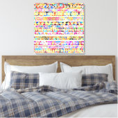 Cutkleurig tribaal aztec patroon canvas afdruk (Insitu (Slaapkamer))