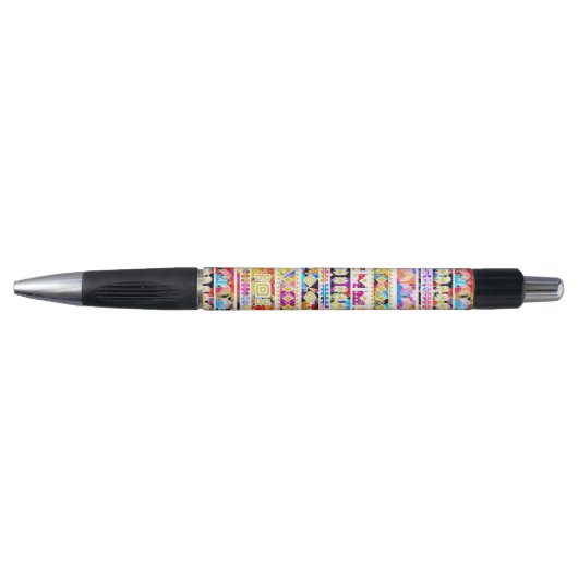 Cutkleurig tribaal aztec patroon pen (Voorkant)