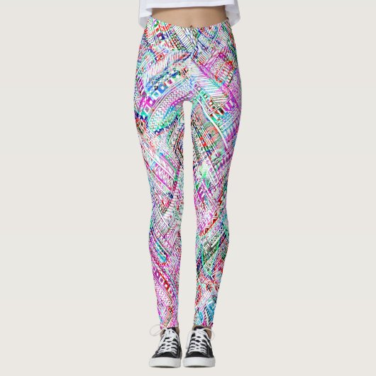 Cutkleurig tribaal patroon leggings (Voorkant)