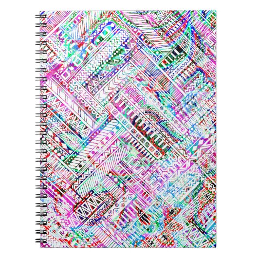 Cutkleurig tribaal patroon notitieboek (Voorkant)