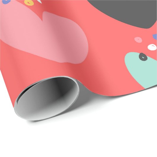 Cutkleurig Valentijns harspatroon Cadeaupapier (Rol Hoek)