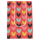 Cutkleurig Valentijns harspatroon Medium Cadeauzakje (Achterkant)