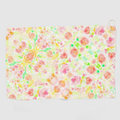 Cutkleurig waterverf floreel patroon golfhanddoek (Horizontaal)