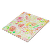 Cutkleurig waterverf floreel patroon tegeltje (Zijkant)