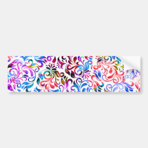 Cutkleurige florale patronen bumpersticker