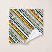 Cutkleurige geometrische strepen patroon Hoesje-Ma Bad Handdoek (Wasdoekje)