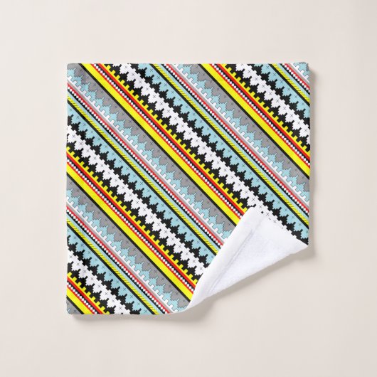 Cutkleurige geometrische strepen patroon Hoesje-Ma Bad Handdoek (Wasdoekje)