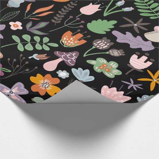 Cutkleurige herfst bloemen en bladluis Thanksgivin Cadeaupapier (Hoek)