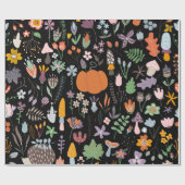 Cutkleurige herfst bloemen en bladluis Thanksgivin Cadeaupapier (Vlak)