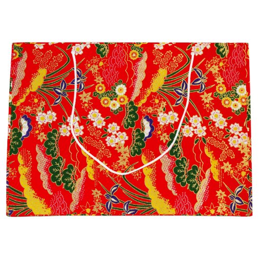 Cutkleurige japanese florale patronen large cadeautasje (Voorkant)