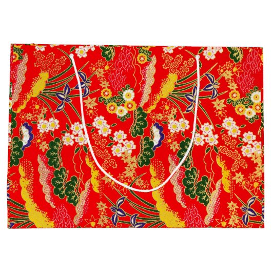 Cutkleurige japanese florale patronen large cadeautasje (Achterkant)