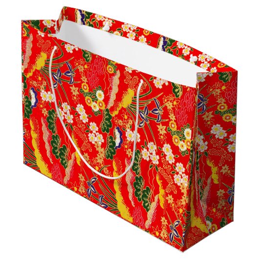 Cutkleurige japanese florale patronen large cadeautasje (Achterkant Gekanteld)