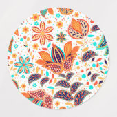 Cutkleurige klassieke florale patronen labels (Design 2)