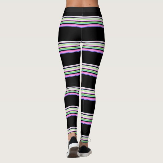 Cutkleurige neonstrepen leggings (Achterkant)