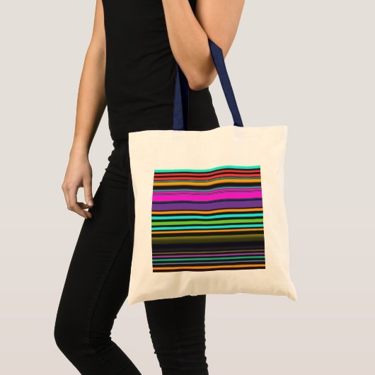 Cutkleurige neonstrepen tote bag (Voorkant (product))