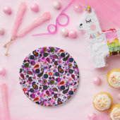 Cutkleurige paisleypatronen papieren bordje (Feest)