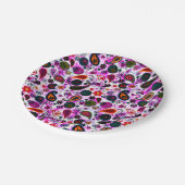 Cutkleurige paisleypatronen papieren bordje (Gekanteld)