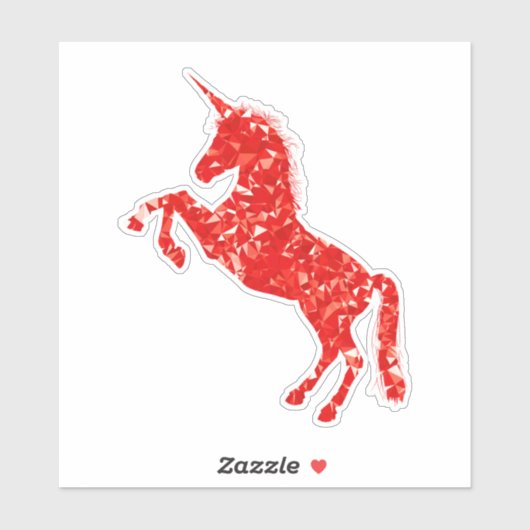 Cutkleurige rode eenhoorn sticker (Vel)